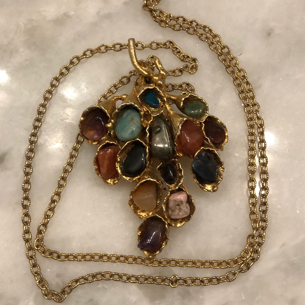 Vintage Brooch Stone Pin